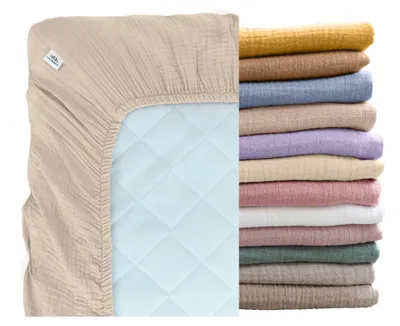 Produktbild von Musselin Bettlaken Baby 60x120 & 70x140 mit Rundum-Gummizug