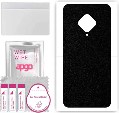 Produktbild von apgo Rückseite Schutzfolie, Skin, kompatibel mit Vivo Y51 (2020), Hinten Displayschutzfolie aus Vinylfolie, kratzfest, einfache Montage - Mattschwarz