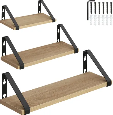 Immagine prodotto di tectake® Set di 3 mensole da parete Cowell Altezza 12 cm