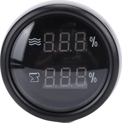 Immagine prodotto di Misuratore di livello dell'acqua digitale 2 in 1 da 52 mm, multifunzionale, con retroilluminazione bianca per camper, camion, barche, yacht, nero