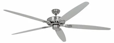 Image de Ventilateur de plafond avec chainette Classic Royal Chrome brossé 180 Blanc / Gris clair