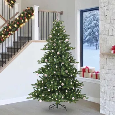 Obrázok produktu pre Nábytok Umelý skladací vianočný stromček s 300 LED diódami 240 cm PVC - 3568152
