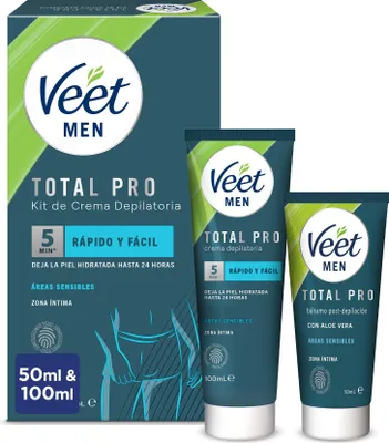 Produktbild von Veet Total Pro Intim-Haarentfernungscreme 100 ml + Balsam 50 ml