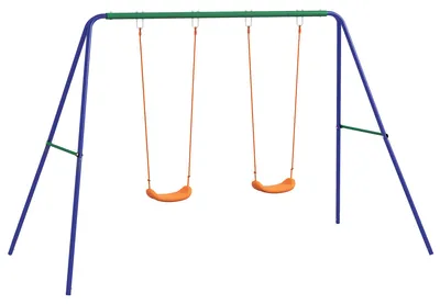 Produktbild von Kinder-Schaukelgestell mit 2 Schaukelsitzen, für 3-8 Jahre, Stahl, 2,7 x 1,6 x 1,8 m