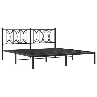Produktbild von Bettgestell mit Kopfteil Metall Schwarz 183x213 cm