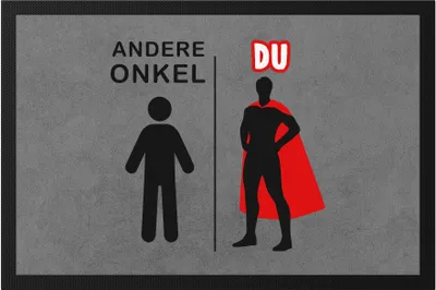 Produktbild von Andere Onkel Du Fußmatte  Superheld Mein Held Dankeschön Geschenkidee Lustig Humor
