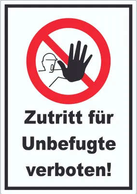Produktbild von Zutritt für Unbefugte verboten Aufkleber A9 (37x52mm)