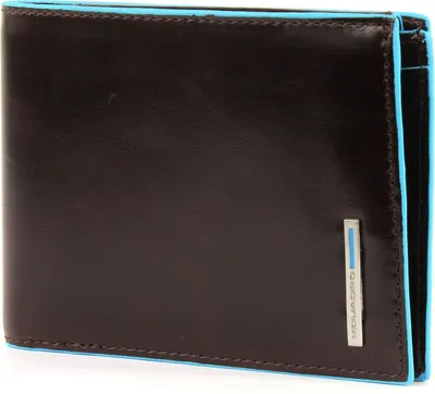 Immagine prodotto di PIQUADRO Portafoglio orizzontale "Blue Square Slim" in pelle color mogano