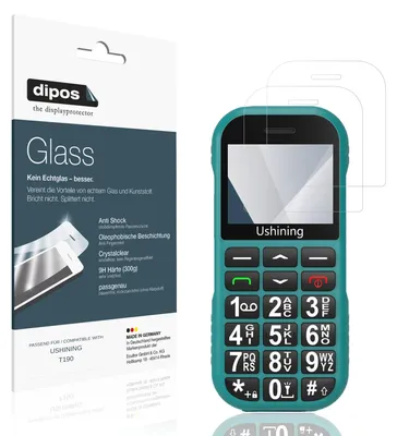 Produktbild von 2x Schutzfolie für USHINING T190 - Anti-Shock 9H Folie dipos Glass Kunststoffglas