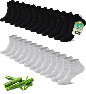 Obrázok produktu pre Ponožky do tenisiek z bambusu, 12/24 párov, priedušné, s antibakteriálnymi vlastnosťami, vhodné na každodenné nosenie