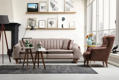 Produktbild von Chesterfield Sofagarnitur Couch Sitzpolster Sofa Couchen Möbel Stoff Textil