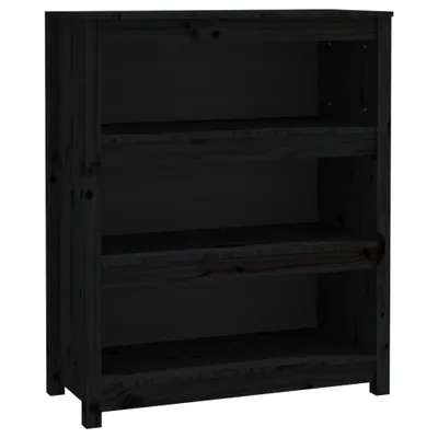 Image de Bibliothèque Noir 80x35x97 cm Bois de pin massif