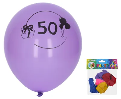 Obrázok produktu pre Nafukovací balón 30 cm - sada 5 ks s číslom 50
