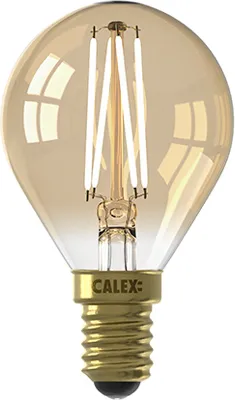 Produktbild von Calex E14 dimmbare LED-Lampe P45 Gold I Messingline 3,5W 250 lm 2100K