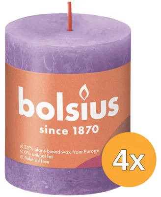 Productafbeelding van 4x Bolsius Rustiekkaars 80/68 Vibrant Violet (1 stuk)