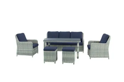 Produktbild von MWH Lodrino Lounge-Set 6-tlg. Aluminium/Geflecht/Polyester