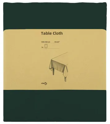 Image de vidaXL, nappe rectangulaire, lot de 5, vert foncé, 140 x 160 cm, polyester
