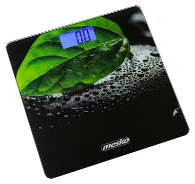 Produktbild von Digitale Badwaage von Mesko, gehärtetes Glas, große Messkapazität 150 kg – 100 g, automatische Abschaltung, einfache Bedienung, mehrfarbig