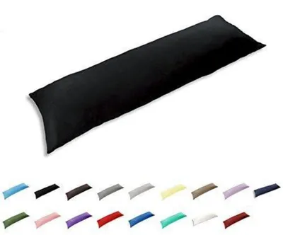 Obrázok produktu pre Poťah na vankúš, 51 x 122 cm, čierna farba, 100% bavlna, obálkový štýl, bez výplne