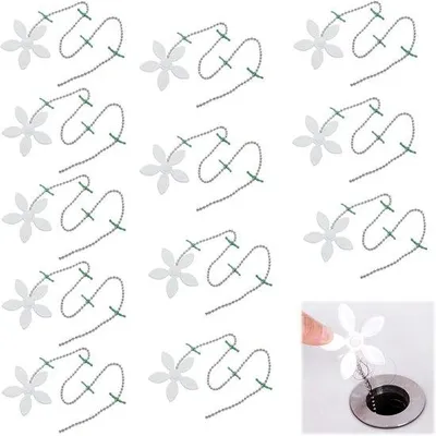 Produktbild von 12-teilig Haarabzugsset für Duschanhänger, Duschanhängerkorb, Blumenform-Haarabzug, für Badkabinett, Badewanne
