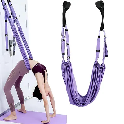 Produktbild von Yoga-Dehnband Bein-Stretching,ideales Fitnessband für Tanz, Ballett und Gymnastik.Mit Türanker, langen Baumwollschlaufen für effektives Dehntraining
