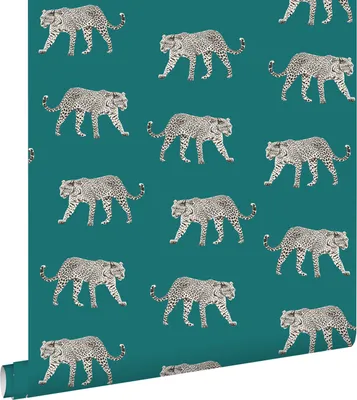 Immagine prodotto di ESTAhome carta da parati pantere blu petrolio 53 cm x 10.05 m
