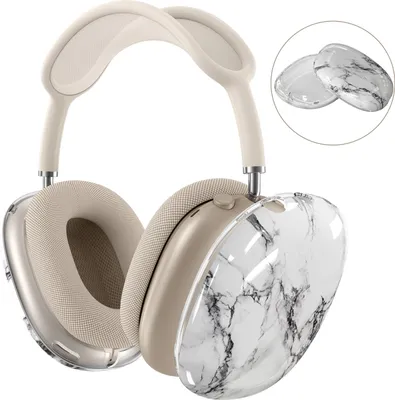 Produktbild von Hülle Kompatibel mit AirPods Max - Weiche TPU Ohrmuscheln Hülle – Keramik Weiß
