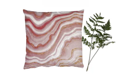 Produktbild von MuchoWow® Zierkissen Sofakissen Wohnzimmer Dekokissen 45x45 cm Achat - Rosa - Edelsteine - Kristall - Schlafpolster - Polster für das Sofa