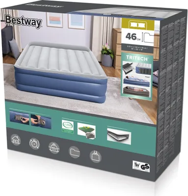 Immagine prodotto di Materasso matrimoniale gonfiabile con pompa integrata e superficie floccata 203x152xH46 cm BESTWAY 67630