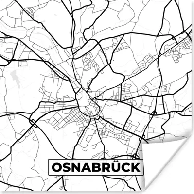 Produktbild von MuchoWow® Poster Karte - Osnabrück - Karte - Stadtplan 50x50 cm - Wohnzimmerdekoration