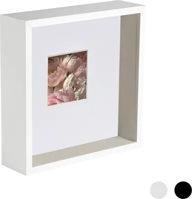 Produktbild von Nicola Spring 6 x 6 3D-Schatten-Tief Box Photo Frame - Craft Anzeigen Bilderrahmen mit 2 x 2-Halterung - Weiß