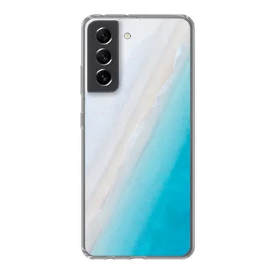 Produktbild von MuchoWow® Handyhülle Schutzhülle Hülle für Samsung Galaxy S21 FE Strand - Meer - Blau Silikon Softcase Handy Hülle - Mobiltelefonhülle