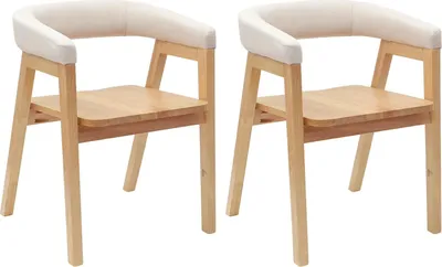 Zdjęcie produktu dla vidaXL Krzesła do jadalni 2 szt. naturalne 54 x 57 x 73 cm Lite drewno kauczukowe