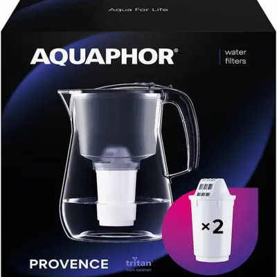 Obrázok produktu pre AQUAPHOR Provence White filter na vodu vrátane 2 filtrov A5 s horčíkom | Karafa 4,2 l | Veľký filter na stolovú vodu v sklenenom prevedení | Znižuje vodný kameň a chlór | Štýlová nádoba