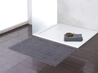 Immagine prodotto di Ibenzoa® Set di 2 tappetini da bagno, 50x70 cm, 100% cotone, morbidi e assorbenti, grigi, OEKO-TEX Standard 100