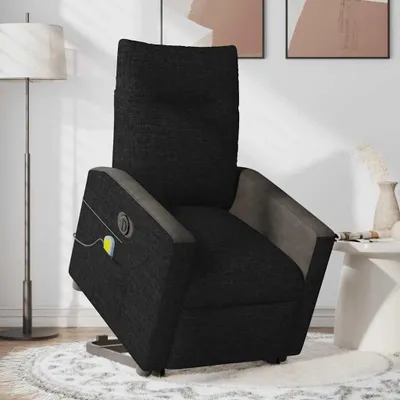 Produktbild von vidaXL Elektrischer Massagesessel mit Aufstehhilfe Schwarz Stoff