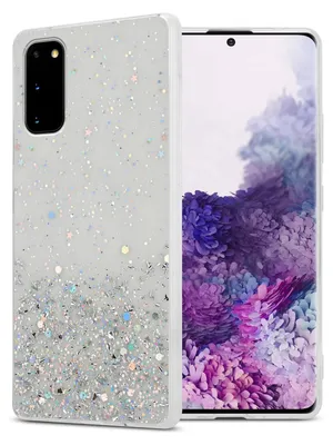 Produktbild von Cadorabo Hülle für Samsung Galaxy S20 Schutz Hülle in Transparent Handyhülle TPU Etui Glitter Cover Case Glitzer