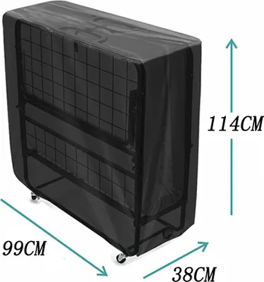 Produktbild von Wasserdichte Klappbett-Abdeckung 38 Zoll, 600D Oxford, Staubdicht Schwarz