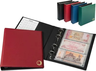 Produktbild von Sammelalbum Banknotenalbum (Rot) mit 20 Hüllen für 50 Banknoten