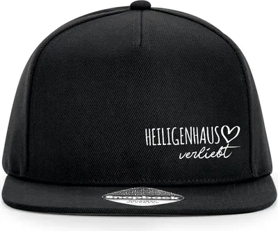 Produktbild von Huuraa Cappy Mütze Heiligenhaus verliebt Black Polyester Snapback Kappe Geschenkidee