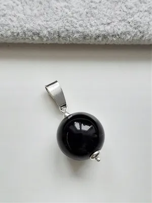 Produktbild von Anhänger Schwarzer Onyx Kugel Silber 925