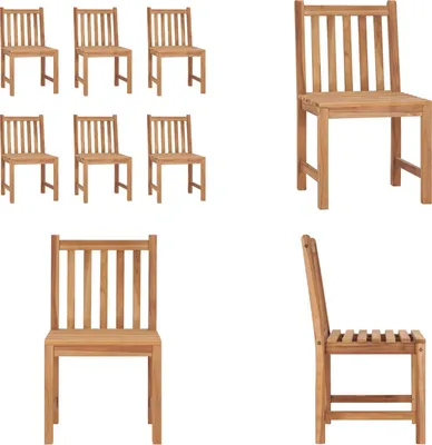 Produktbild von vidaXL Gartenstühle 6 Stk. Massivholz Teak - Gartenstuhl - Gartenstühle - Holz-Gartenstuhl - Holz-Gartenstühle