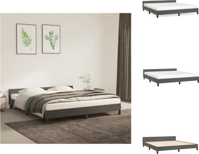 Produktbild von vidaXL Bettgestell mit Kopfteil Dunkelgrau 160x200 cm Samt -  Betten & Bettgestelle
