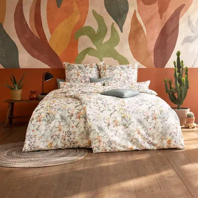 Produktbild von Estella Mako-Satin Bettwäsche 135x200 Cordula apricot Blumenwiese 7673-450
