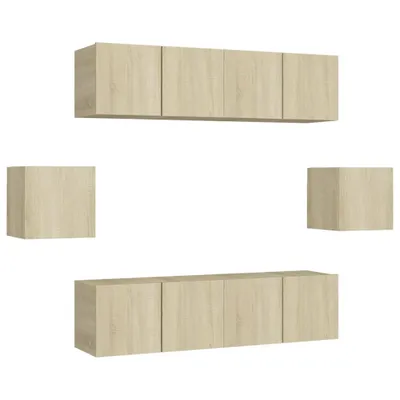 Produktbild von 6-tlg. TV-Schrank-Set Sonoma-Eiche Holzwerkstoff