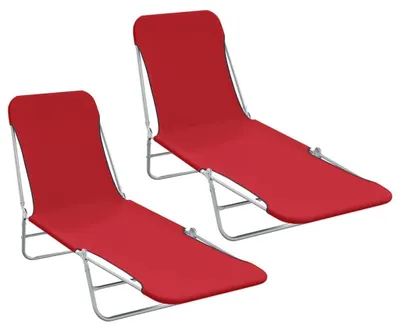 Productafbeelding van Inklapbare Ligstoelen Set van 2 met Verstelbare Rugleuning
