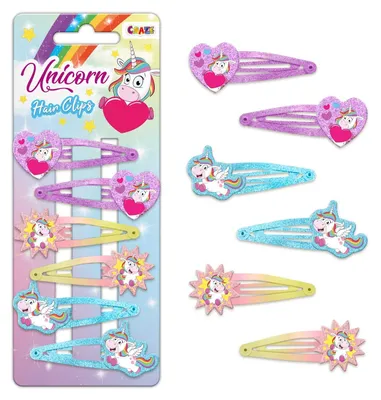 Obrázek produktu pro CRAZE Unicorn – Sada 6 sponek do vlasů, ozdoby do vlasů pro dívky, s roztomilými jednorožci