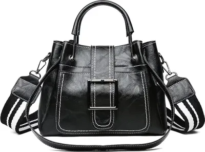Produktbild von ASKSA Damen Tasche Umhaengetasche Handtasche Frauen Klein Schultertasche Weekender Lack Kunstleder,Schwarz