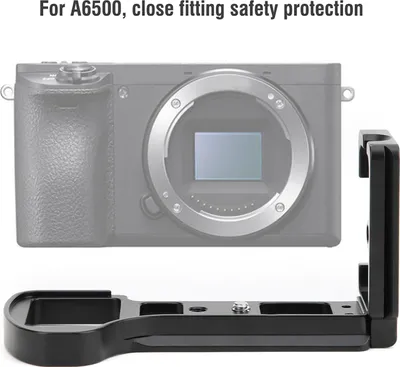 Productafbeelding van A6500 B, type aluminiumlegering, L-vormige snelkoppelingsplaat, handgreepbevestiging voor de ILCE-6500 spiegelloze camera