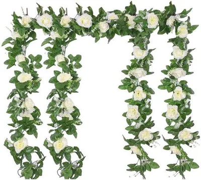 Productafbeelding van Set van 4 Kunstmatige Rozen Girlanden met Bladeren